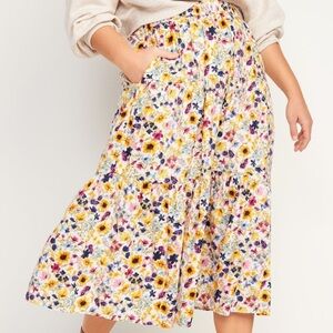 Old Navy Floral Maxi Skirt - Multicolor Size Medium